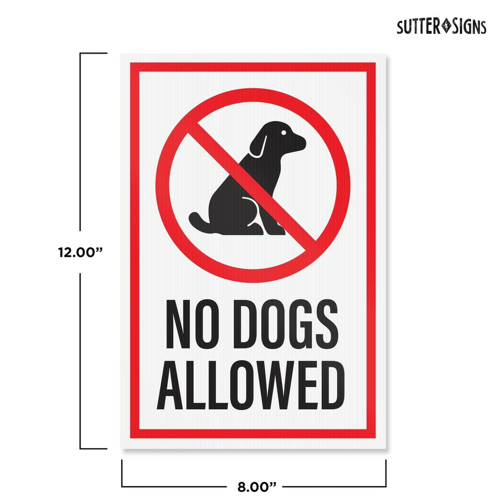OPEN BOX - Pack of 3 No Dogs Allowed Yard Signs with H-Frame Stakes, 8" x 12"