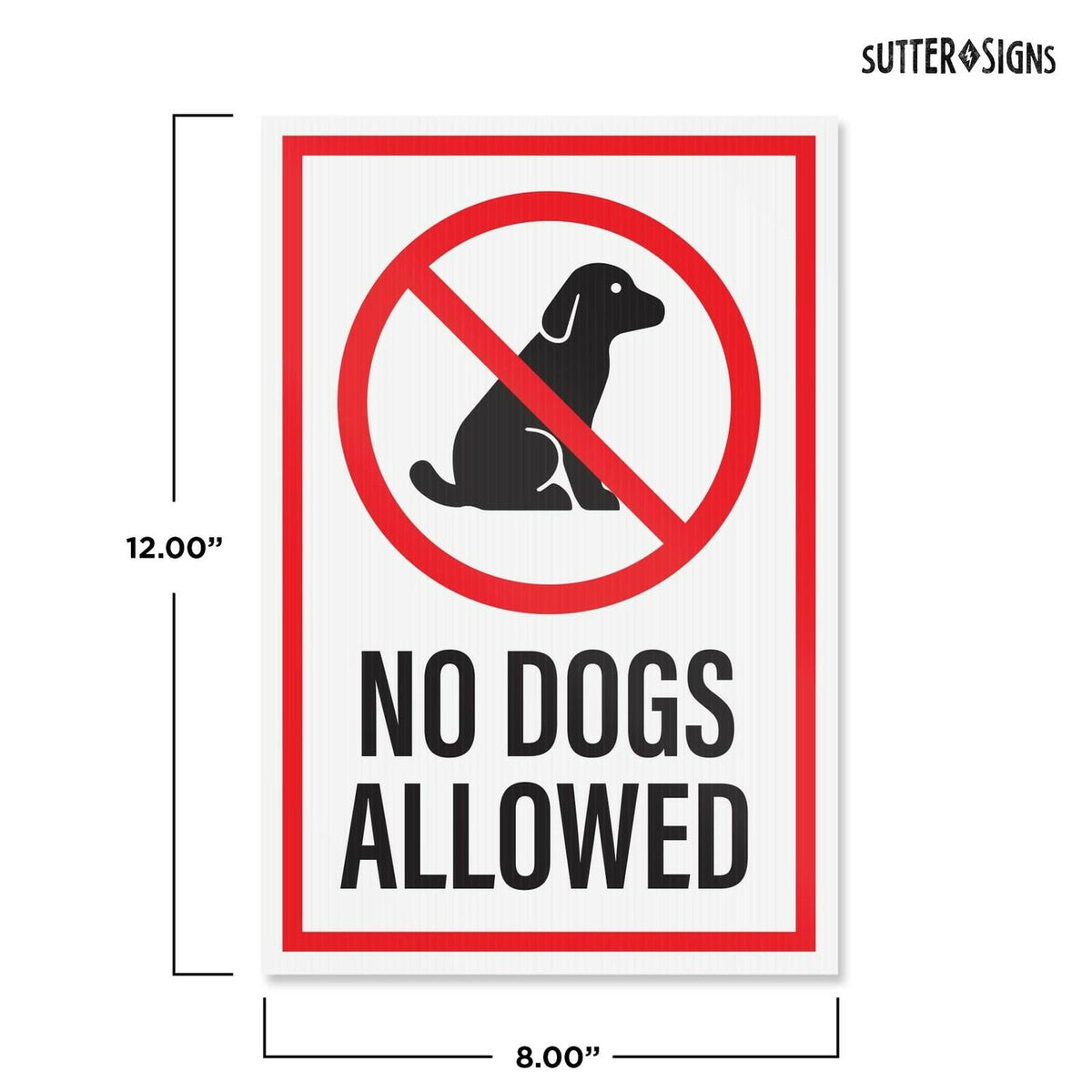 OPEN BOX - Pack of 3 No Dogs Allowed Yard Signs with H-Frame Stakes, 8" x 12"