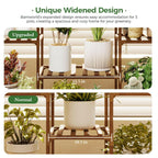 2 PCS Bamworld Plant Stands with Grow Lights Tall Plant Shelves for Mutiple Pots