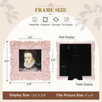 Desklens Pink Picture Frame 4X4- Decorative Photo Frames Tabletop Wall Decor for