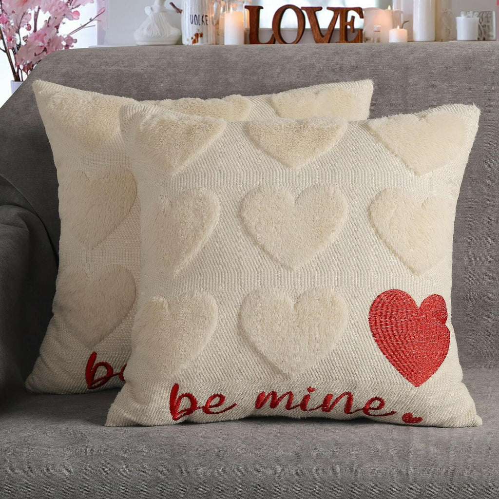 2 PACK 4TH Emotion Be Mine Valentine's Day Decorative Pillow Covers 18x18 inch,