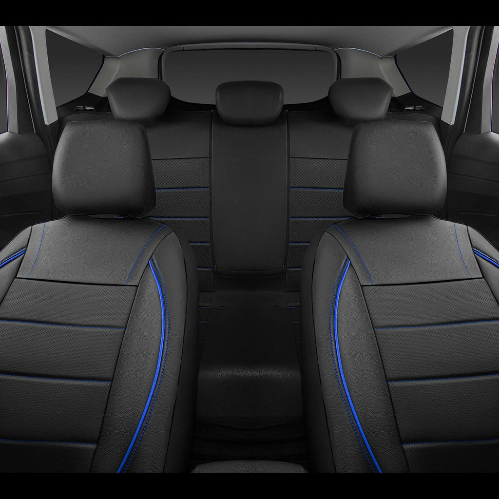CAR PASS Universal FIT Piping Leather Car Seat Cover, for suvs,Van,Trucks,Airbag