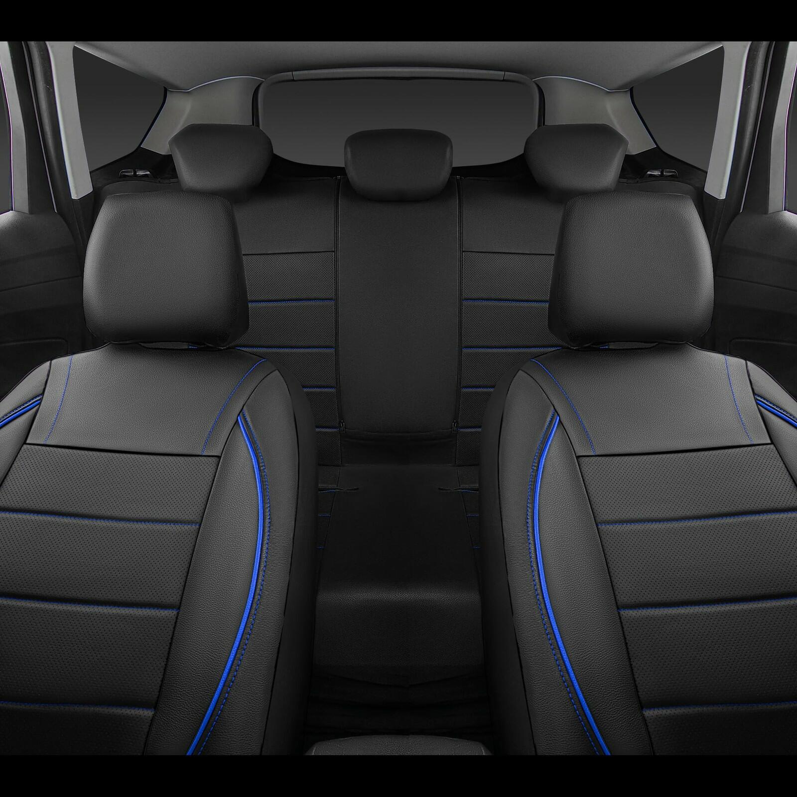 CAR PASS Universal FIT Piping Leather Car Seat Cover, for suvs,Van,Trucks,Airbag