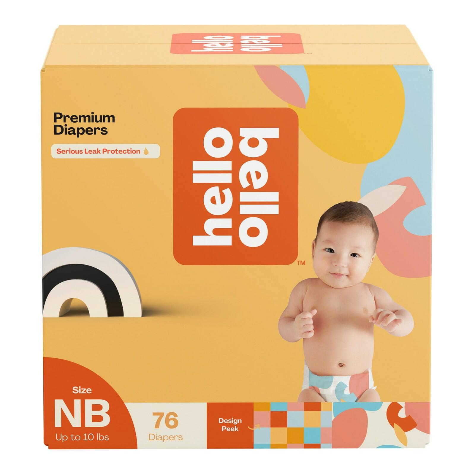 76ct Hello Bello Premium Newborn Diapers, Honeysuckle Designs, Club Box,