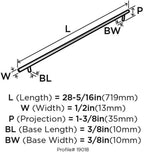 1 Pack Amerock | Cabinet Pull | Stainless Steel | 25-3/16 inch (640 mm) Center