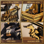 ROKR 3D Wooden Puzzle Seahorse Barque Model Kit Gift Adults Teen