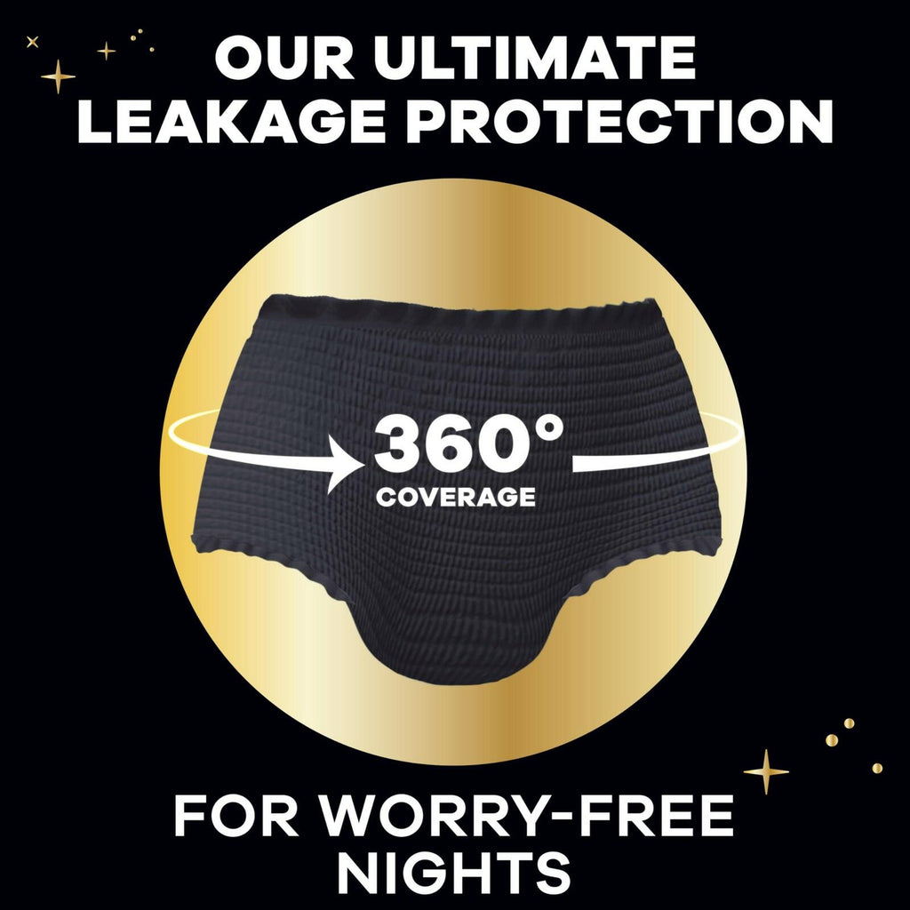 13 Count Always ZZZ Overnight Disposable Period Underwear for Women, Large, 360°