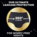 13 Count Always ZZZ Overnight Disposable Period Underwear for Women, Large, 360°