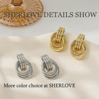 SHERLOVE Trendy Silver Knot Earrings for Women Chunky Statement Drop Dangle