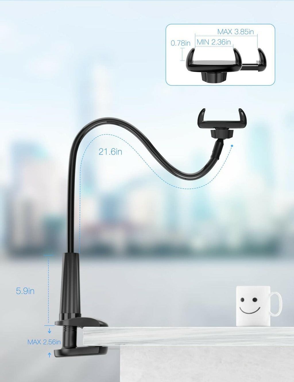 Tryone Gooseneck Phone Holder Stand for Bed Flexible Arm Adjustable Cell Phones