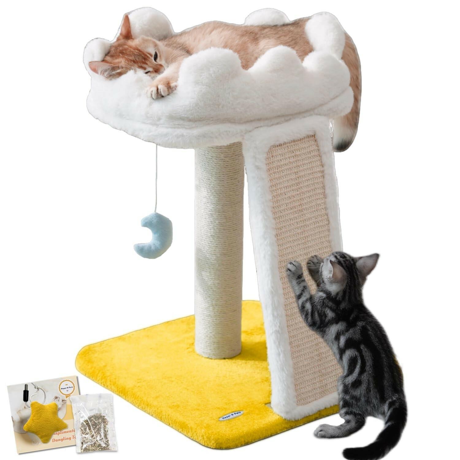 Happi N Pets New Cloud Cat Tree Tower, Cat Scratching Post with Bed, Small Cat