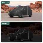 Fluorescent Strip Design 6 Layers Waterproof Car Cover Compatible for Mercedes