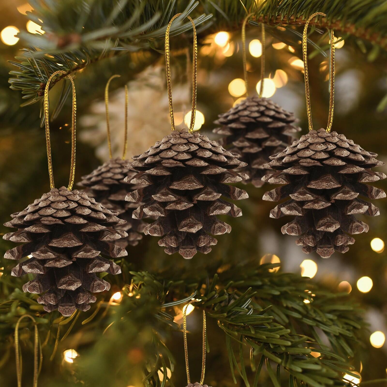 24 PCS Natural Pine Cones, 1.96 in Pinecone Ornaments, Rustic Pine Cones for