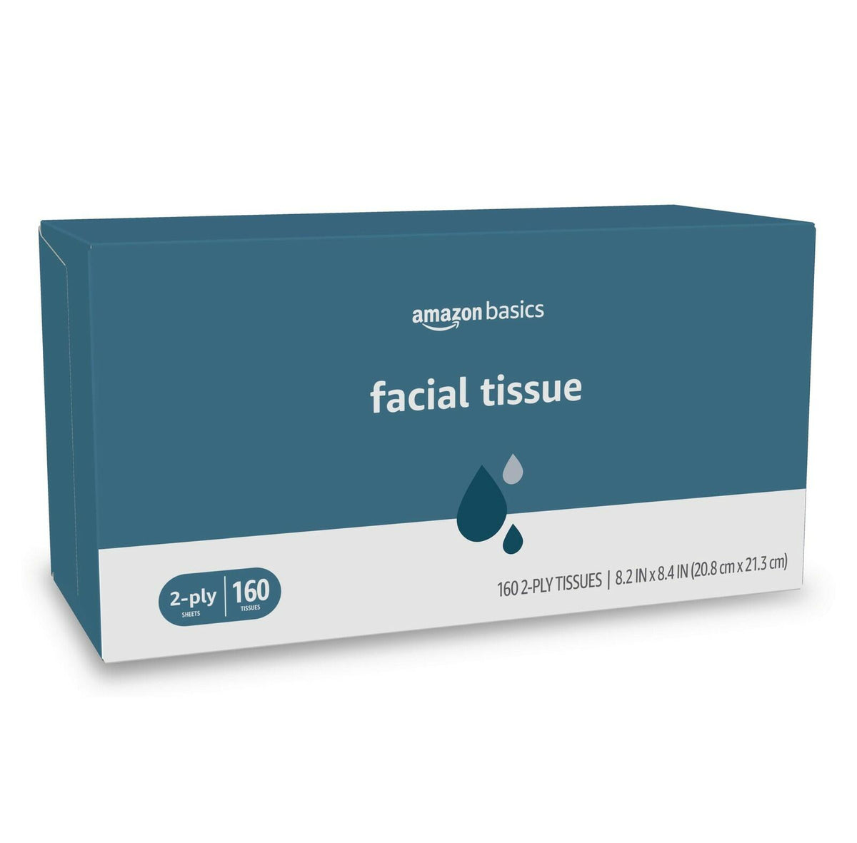 160 Count 4-Pack Amazon Basics 2-Ply Facial Tissue