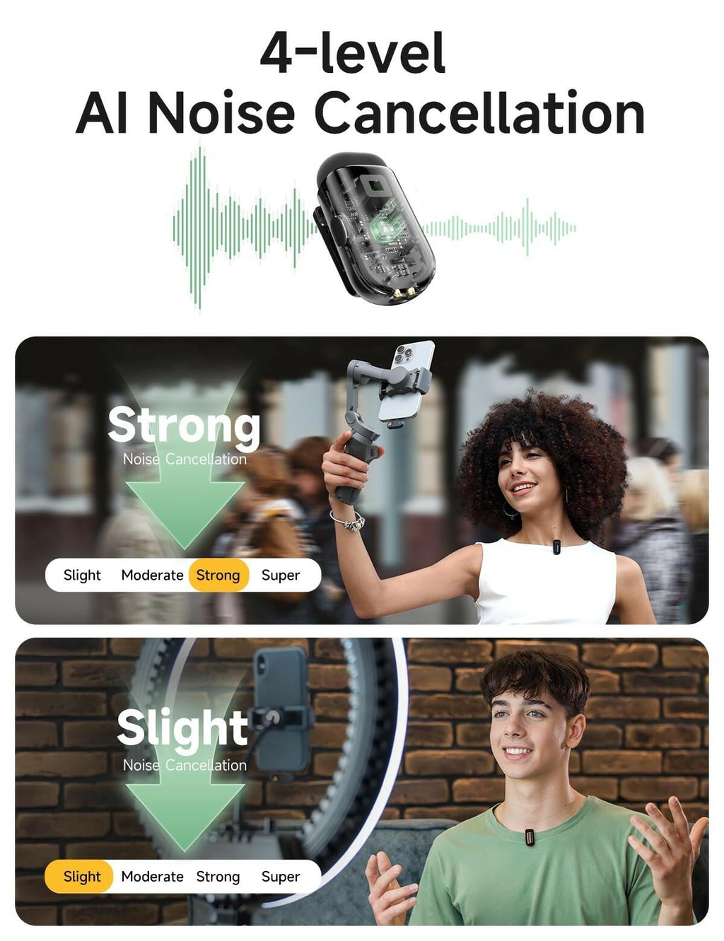 MAONO Wave T1 Mini Wireless Lavalier Microphone for iPhone 17 16 15 & Android