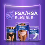 64 Count Always Discreet Adult Incontinence Underwear for Women and Postpartum
