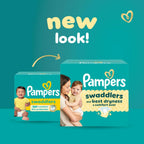 64 Count Pampers Swaddlers Diapers, Size 1 (8-14 lbs), Absorbent, Keeps Baby Dry