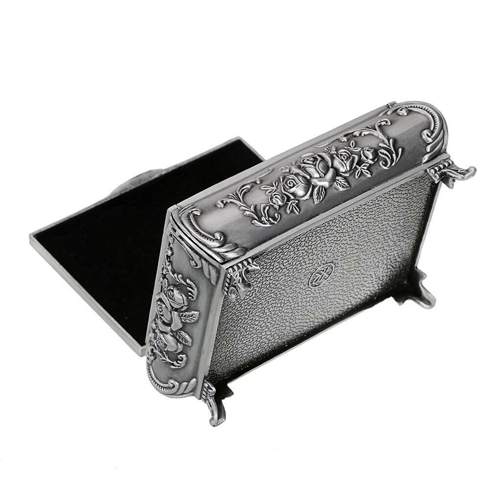 Hipiwe Vintage Metal Jewelry Box Small Trinket Jewelry Storage box For Rings