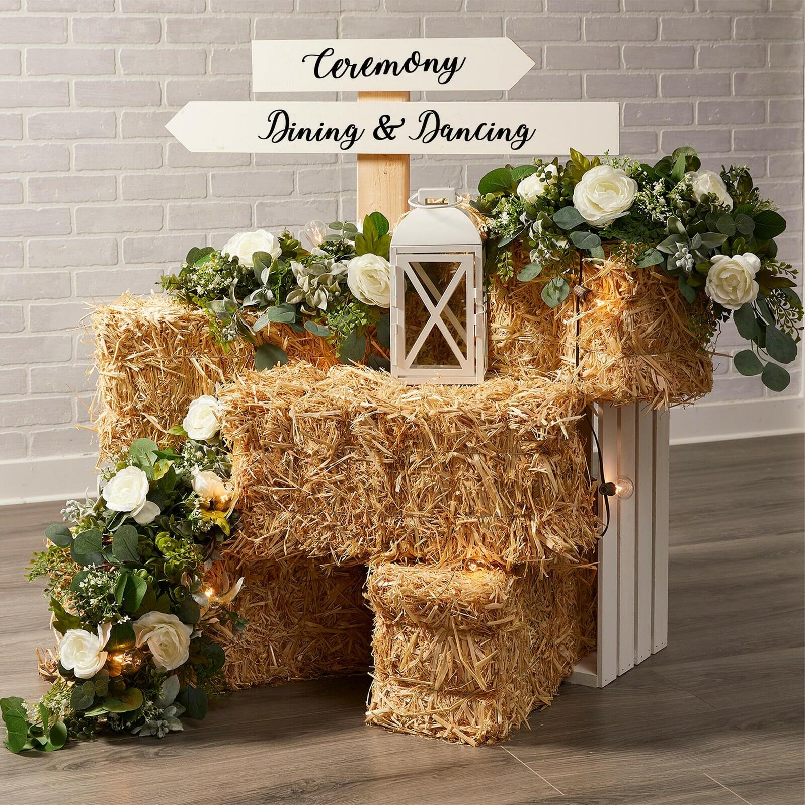 FloraCraft Decorative Straw Bale 8 Inch x 8 Inch x 20 Inch Natural