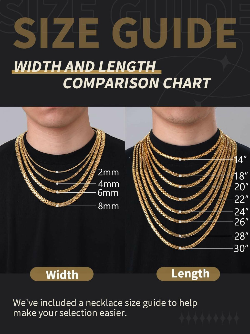 FindChic Gold Chain for Men,  22 Inches Length 6mm Grunge Necklace Cool Hip Hop