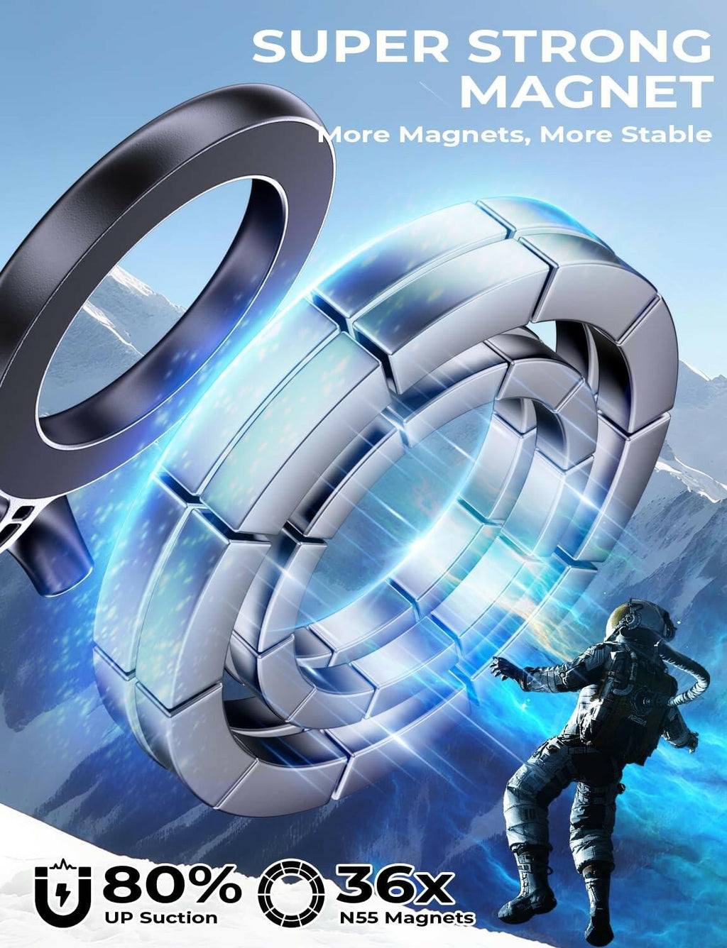 Magnetic Phone Holder Neck Mount: Hands Free Chest Stand with Fixed Strap for