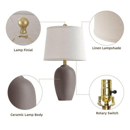 AIEAMPDO 21'' Set of 2 Farmhouse Ceramic Small Table Lamps for Living Room