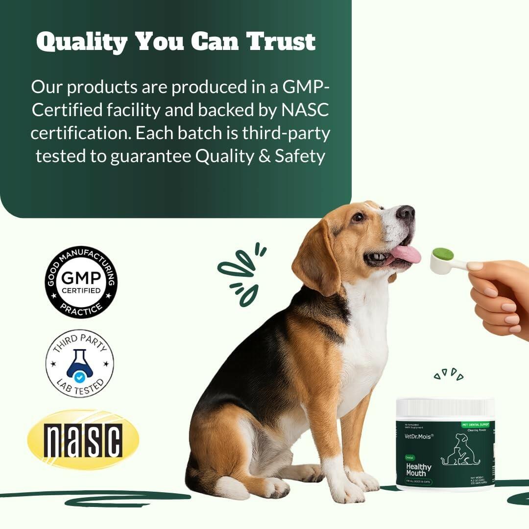 Dog Teeth Cleaning Powder, Dog Dental Powder and Cats Breath Freshener, Plaque