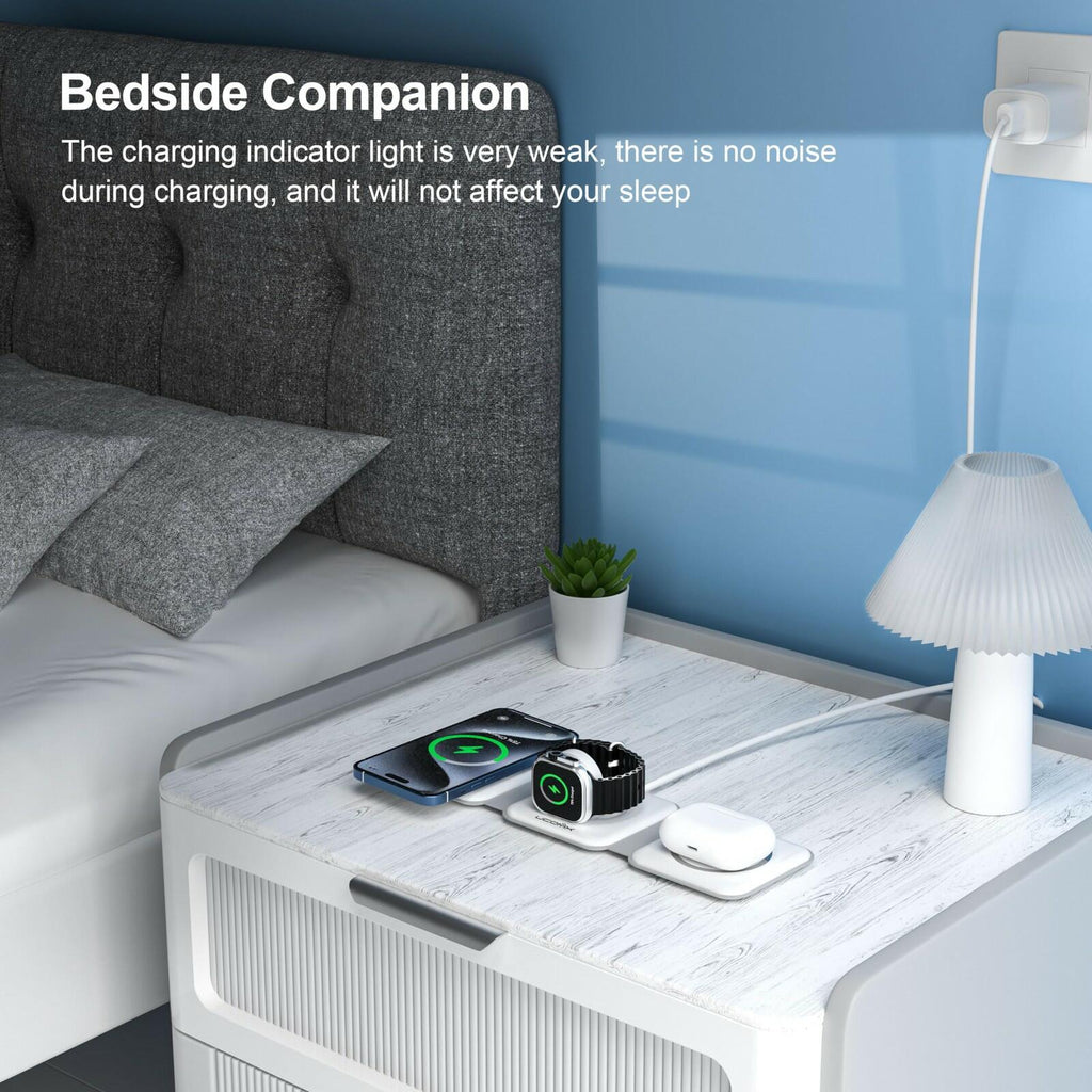 UCOMX 3 in 1 Charging Station for Multple Devices,Foldable 3 in 1 Wireless