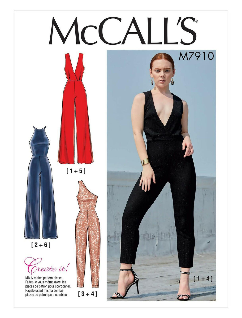 McCall Pattern Create It Women's Close Fitting Pull-On Jumpsuit, Sizes 6-14