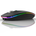 Uiosmuph LED Wireless Mouse, G12 Slim Rechargeable Silent Mouse, 2.4G Portable