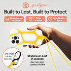 Pulpo Safety Cell Phone Lanyard Yellow Fits Smartphones 6.1" to 6.8” - Anti