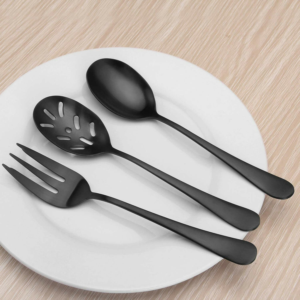 Matte Black Serving Set，SHARECOOK 5-Piece 18/0 Stainless Steel Large Hostess Set