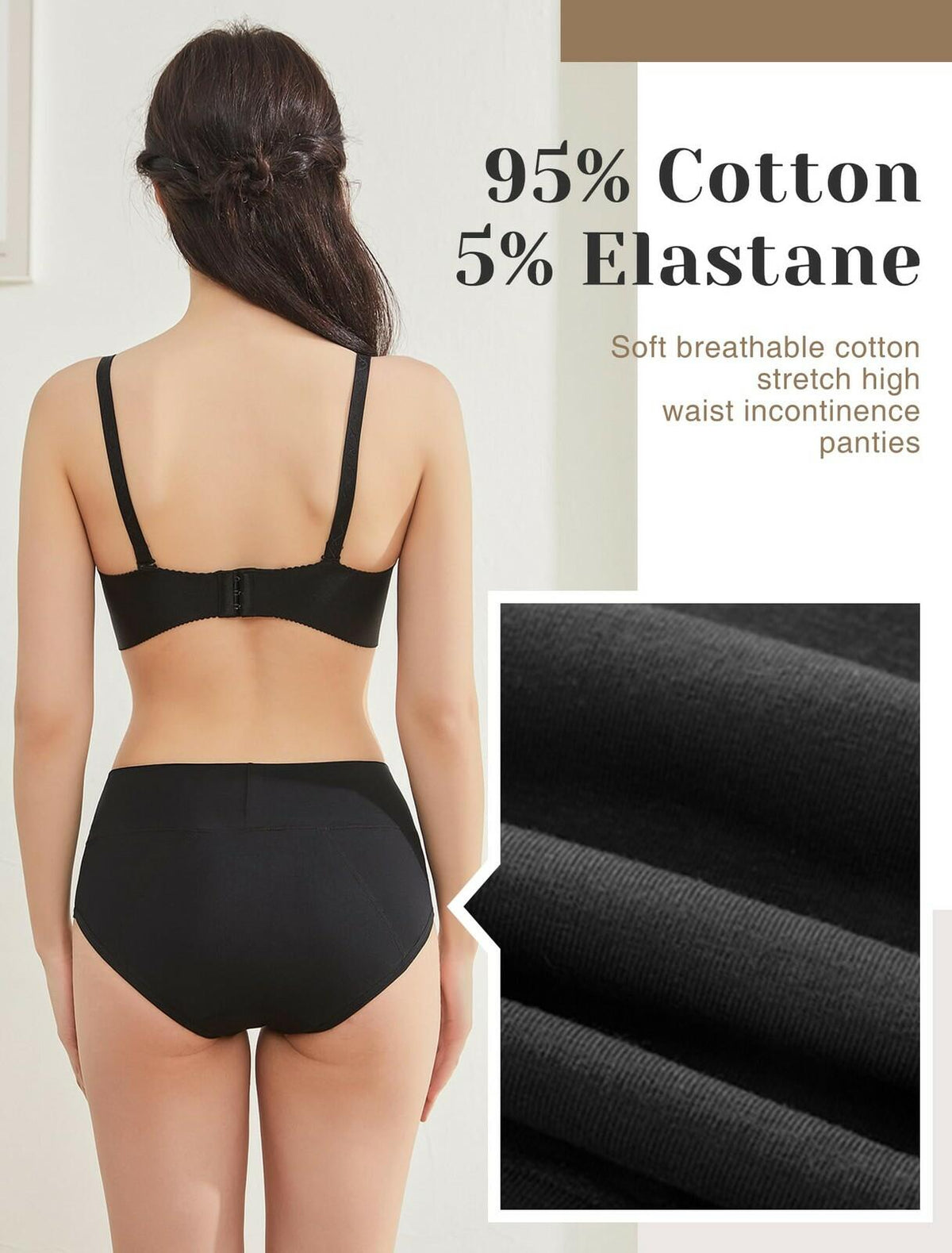 3 Pack Large Washable Leakproof Period Underwear - Reusable Incontinence Panties