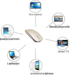 PeiBO Bluetooth 5.2 Wireless Mouse, Gold, Rechargeable, Ergonomic Design,