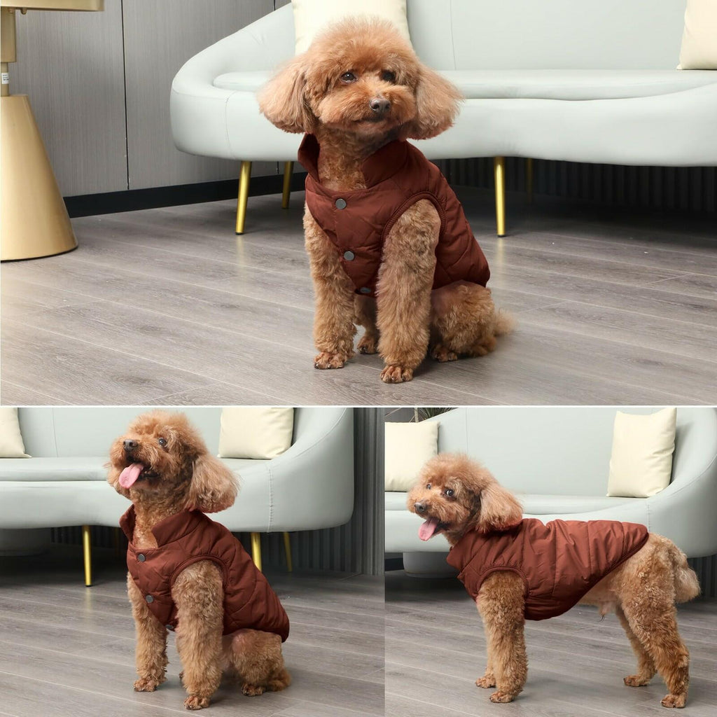 JoyDaog 2 Layers Fleece Lined Warm Dog Jacket for Puppy Winter Cold Weather,Soft