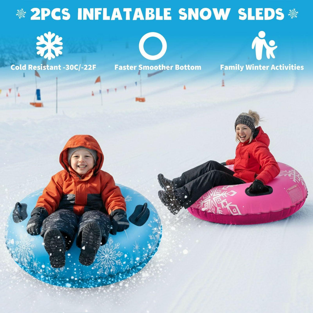 ZMLM Snow Tube for Sledding -2 Pack/3 Pack 36" Inflatable Snow Sled for Kids and