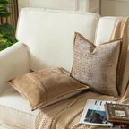 Yaertun Pack of 2 Chenille Textured Decorative Throw Pillow Covers Accent Solid
