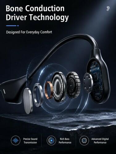 VQNV Bone Conduction Open-Ear Headphones, 25g, 10H Battery, IPX5
