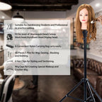 Klvied Reinforced Wig Stand Tripod Mannequin Head Stand, Adjustable Holder for