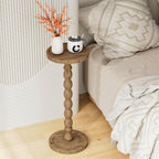 iFaveorr Small Side Table, Rubberwood‌ Drink Table for Small Spaces, Solid Wood