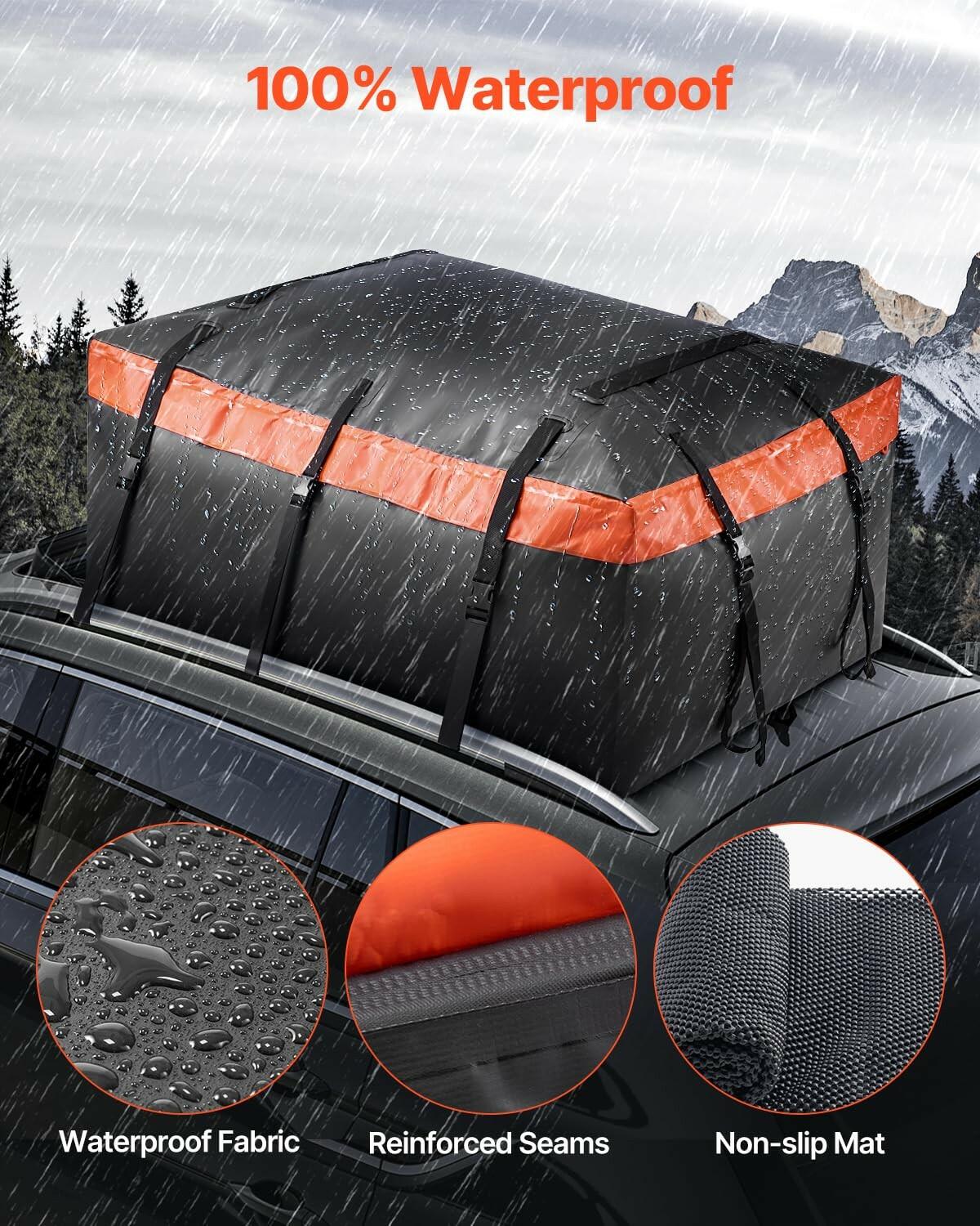 VEVOR Car Rooftop Cargo Carrier Bag, 23 Cubic Feet Roof Cargo Carrier, Heavy
