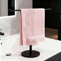 Countertop T-Shaped Stainless Steel Towel Rack, Black Hand Towel Holder with