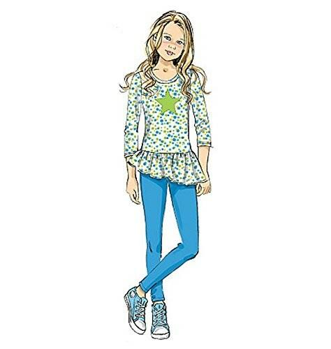 McCall's Patterns M7274 Children's/Girls' Tops, Dress, Skirt and Leggings, Size