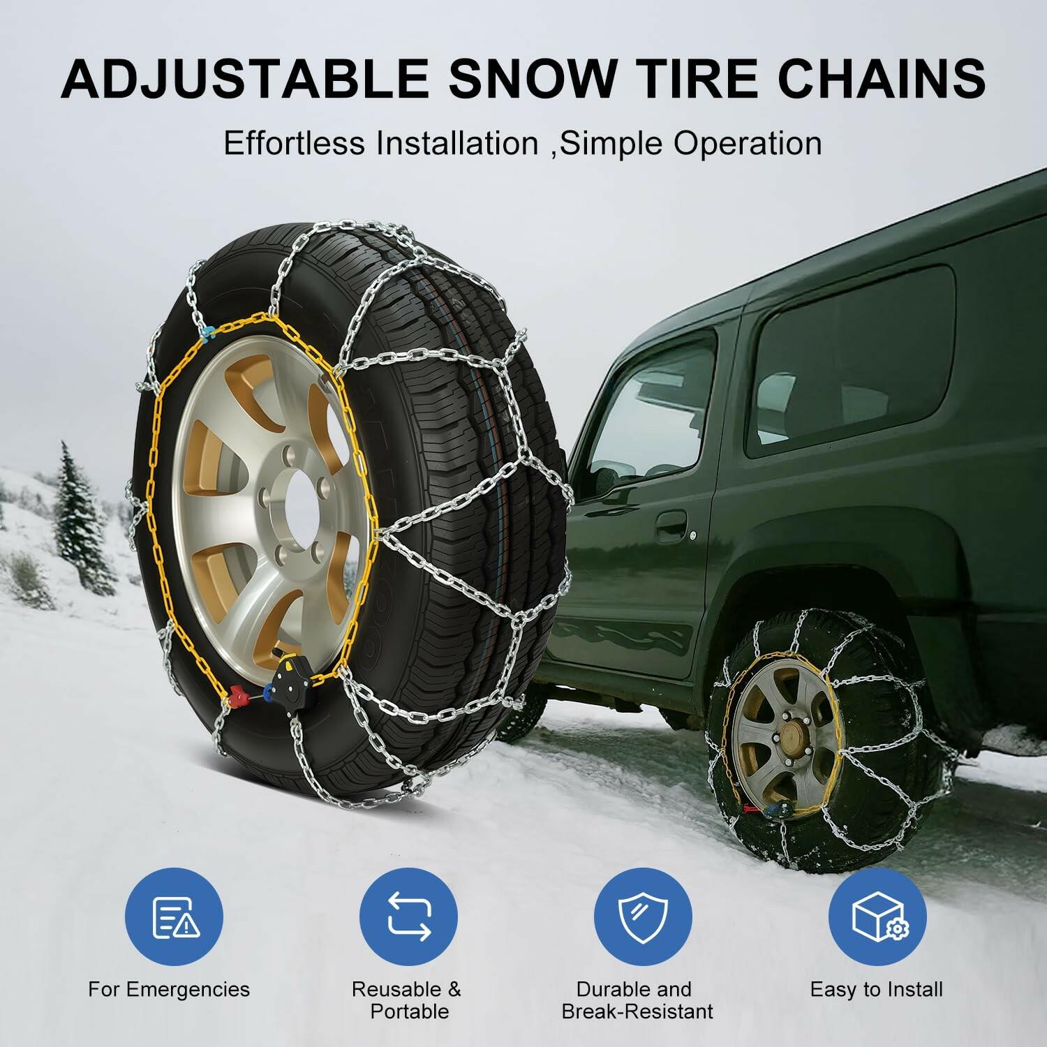 Auto Snow Chains Tire Chains For Cars Suv Pickup Trucks - Tightening 1Min Quick