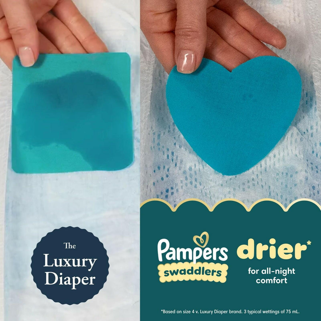 64 Count Pampers Swaddlers Diapers, Size 1 (8-14 lbs), Absorbent, Keeps Baby Dry