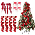 4 Pack 1.8 Feet Christmas Ball Garland Ornaments with 12 Velvet Bows and 12