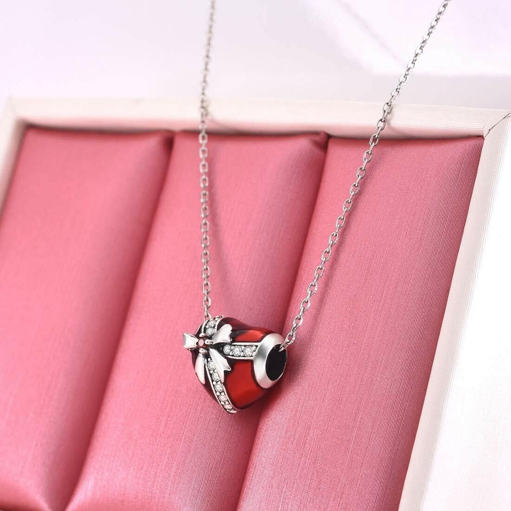 JIAYIQI Christmas Charm Charms Bracelets Love Heart Bead 925 Sterling Silver