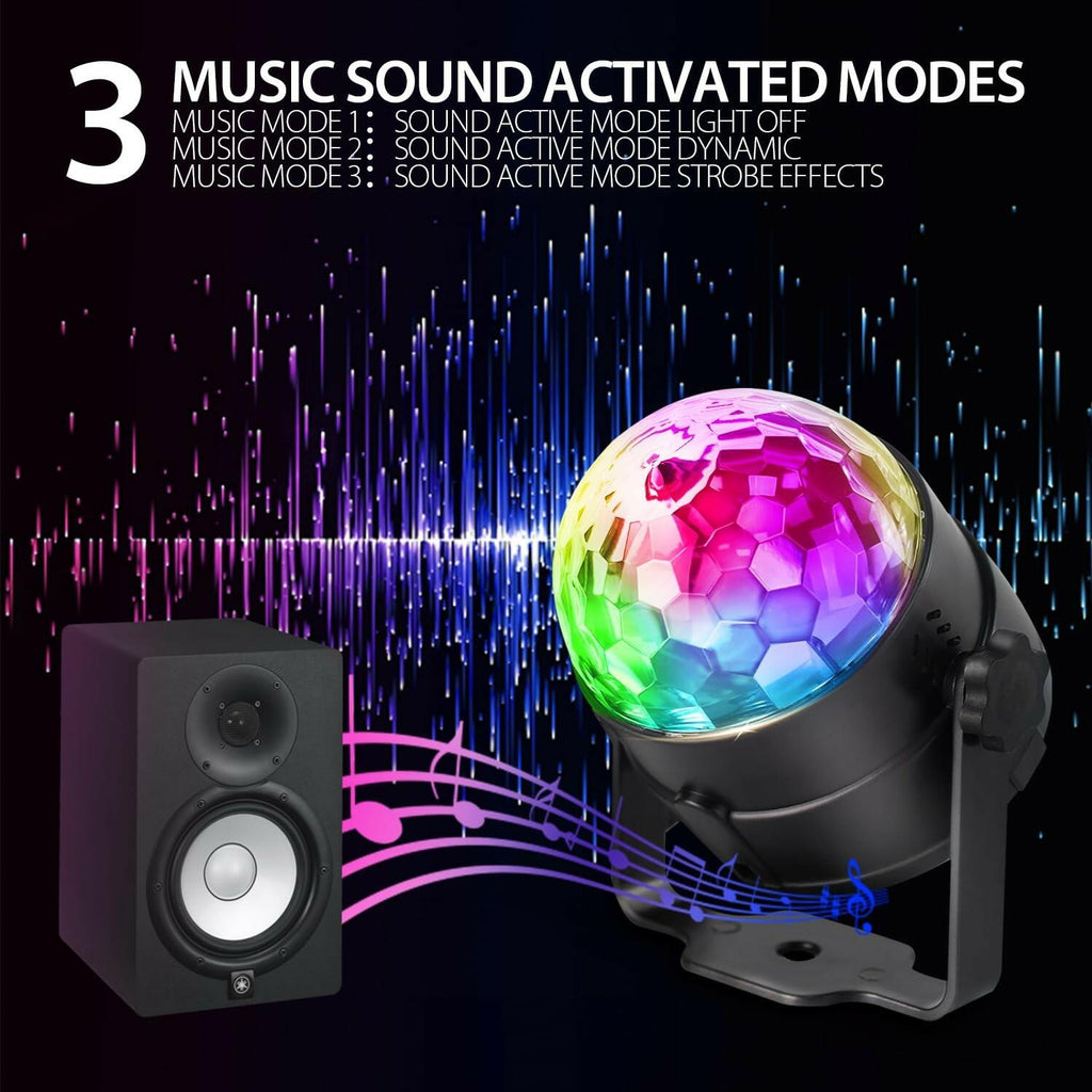 NEQUARE Disco Ball DJ Party Lights Sound Activated with Remote Control Strobe