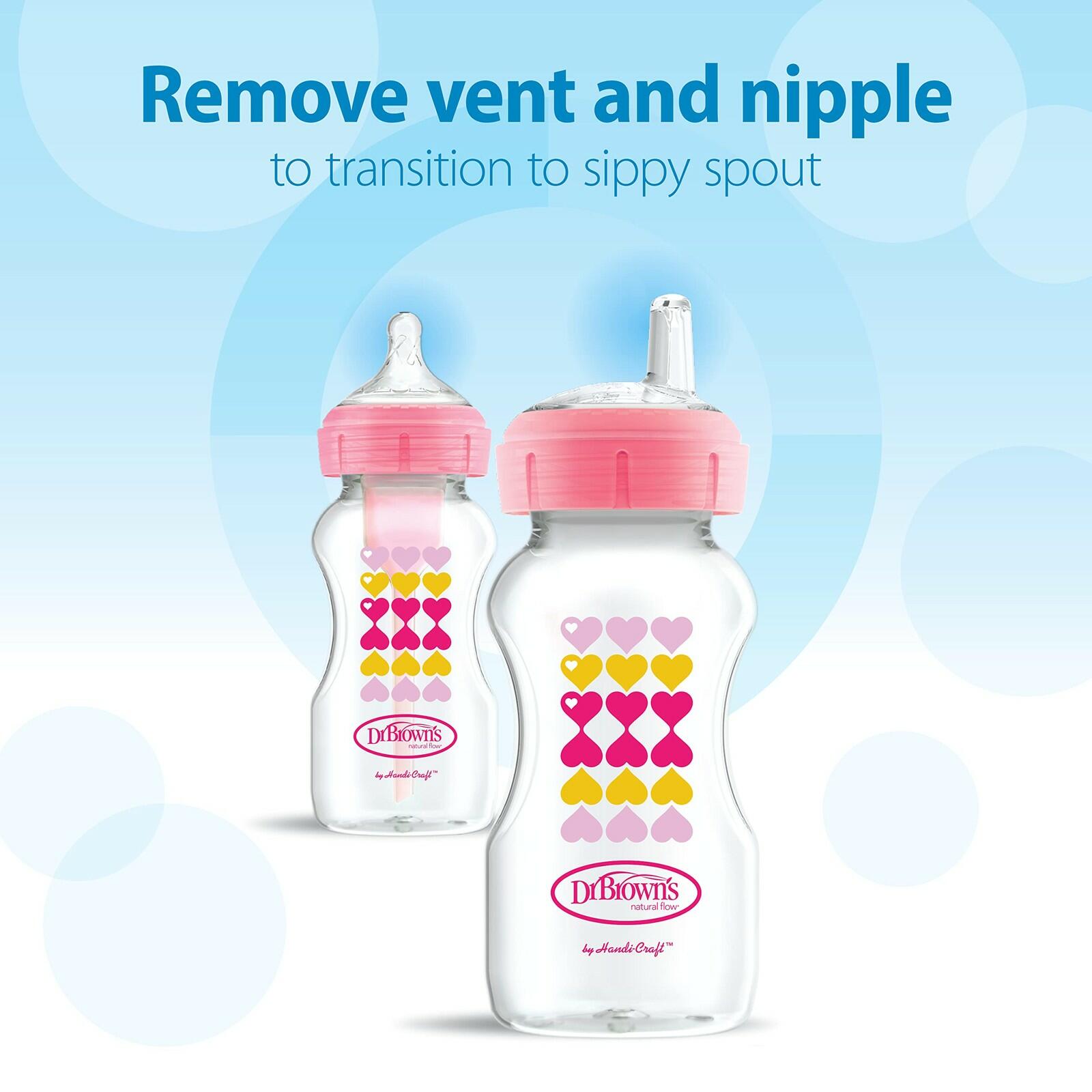 Dr. Brown’s Anti-Colic Options+ Wide-Neck Sippy Bottle Starter Kit, 9oz/270mL,
