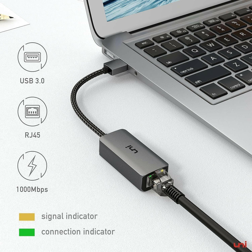 uni USB to Ethernet Adapter, Driver Free USB 3.0 to Gigabit Ethernet LAN Network
